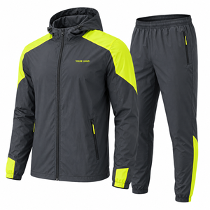 Unisex <b>Waterproof</b> Solid <b>Tracksuit</b> Hooded Zipper Full Sleeve Sporty Jogger Pants Quick Dry Summer Wear Regular Fit Lightweight - Product Image 1