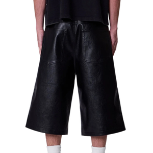 กางเกงขาสั้นหนังทรงหลวมคุณภาพสูงสำหรับผู้หญิงผู้ชาย พิมพ์ลายตัวอักษร เนื้อผ้านุ่ม ปรับแต่งได้ ดีไซน์เรียบง่าย ทันสมัย เหมาะสำหรับใส่ในชีวิตประจำวัน - Product Image 2