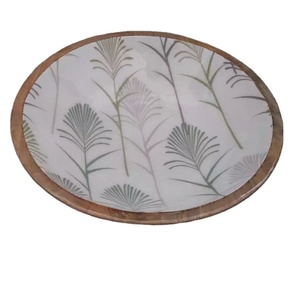 Saladier décoratif en émail Bol en bois de mangue Saladier rond Décoration pour service de table événement mariage - Product Image 2