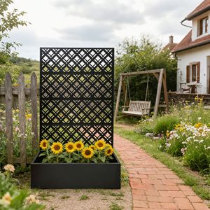 Grande Fioriera Rialzata in Metallo per Giardino 180cm H x 110cm L x 40cm P per Piante Rampicanti, Fiori e Ortaggi Modello INS - Product Image 1