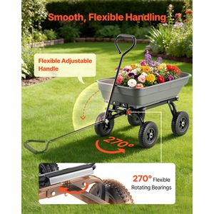 Carrello da Giardino con Scarico Rapido a 90 Gradi e Ruote Girevoli a 180 Gradi - Product Image 5