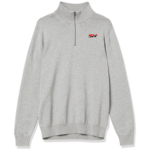 Sudadera de hombre con cremallera de un cuarto, forro polar personalizado con cremallera frontal, teñido liso, mezcla de algodón básico, sudadera económica para hombre - Product Image 1
