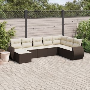 Ensemble de canapés de jardin en polyrotin brun, acier thermolaqué et polyester - Product Image 1