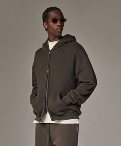Sudadera con capucha extragrande prémium con cremallera y logotipo personalizado para hombre, de algodón grueso y forro polar, estilo urbano, fabricante mayorista OEM - Product Image 3