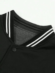 Chaqueta universitaria de béisbol ligera de moda para hombre, ropa casual de invierno, logotipo personalizado, color negro. - Product Image 2