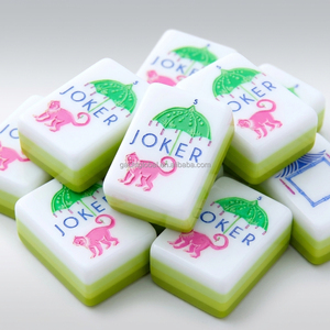 In Stock Luxury apple green 160 Acrylic American Mahjong Tiles Travel mahjong <b>Set</b> with free mahjong bag - Product Image 1