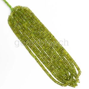 ลูกปัดยาง Peridot heishi ธรรมชาติพลอยหลวมเหลี่ยมเพชรพลอยสีเขียว - Product Image 4
