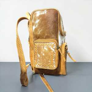 Nueva Llegada, Mochila de Cuero Unisex Estilo Western, Piel de Vaca con Pelo, Estilo Boho Vintage, Ligera y de Gran Capacidad, Venta al Por Mayor - Product Image 3
