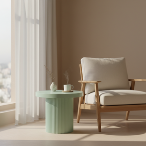 Mesa Auxiliar de Diseño Moderno, Mesa de Centro con una Sola Pata, Color Marrón Claro, Mueble de Hogar de Lujo y Duradero, Color Dinámico - Product Image 2