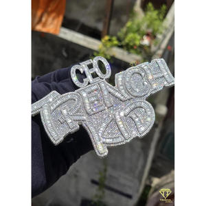 "CEO TRENCH KID" Pendant Lab Grown Diamond <b>Iced</b> <b>Out</b> Hip Hop Necklace Luxury Bling <b>Chain</b> Jewelry Gift - Product Image 3