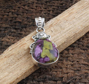 Colgante de Zoisita Rubí Natural, Collar de Plata de Ley 925, Cristal Curativo de Anyolita, Piedra Energética para el Chakra del Corazón, para Mujer, Venta al por Mayor - Product Image 2