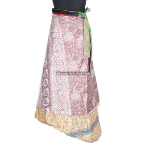 New Reversible Vintage Silk <b>Magic</b> 38inch Length Wrap Skirt Halter Tube Dress Reversible Wrap Skirt Vintage Sari <b>Beach</b> Dresses - Product Image 6