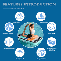 Tapis de Pilates aquatique gonflable en PVC Novaspark, épaisseur 10 cm, imperméable, avec poignées