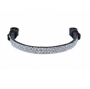 Diadema de Cuero Negro de Lujo con Cristales para Caballo, Hecha a Mano con Pedrería, Cómoda y Duradera, para Brida, Accesorios Ecuestres, Tamaño Personalizable - Product Image 1