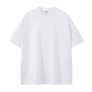 T-shirt ample à épaules tombantes en coton, col rond, manches courtes, couleur unie, décontracté, streetwear pour homme, tenue d'été, uni - Product Image 1