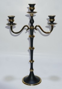 Vintage 3 Arm Metal Candelabra Matte <b>Black</b> <b>Polished</b> Gold Eco-Friendly Christmas Home Decor Centerpiece - Product Image 1