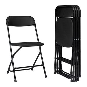 5 Pack Black Folding <b>Chair</b> with Steel Frame Portable and <b>Stackable</b> 350lb Capacity for Indoor <b>Outdoor</b> Events Commercial Seat - Product Image 5