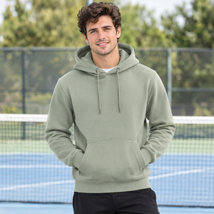 Men Recycled Fabric Pullover <b>Hoodie</b> Regular Fit Long Sleeve Custom Logo Sweatshirt for Sustainable Clothing Collections - Product Image 1