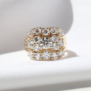 Igi/gia แหวนแต่งงานสีเหลืองทอง14K สำหรับผู้หญิงเติบโตแบบวินเทจแหวนแต่งงาน/หมั้นประดับเพชรแหวนดีใช้ได้ทั้งชายและหญิงสำหรับเป็นของขวัญงานเลี้ยงครบรอบ - Product Image 1