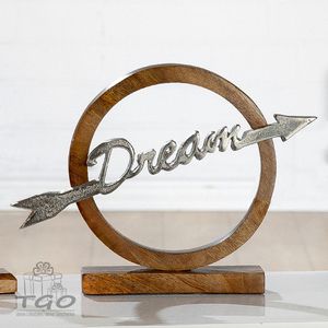 Wholesale Price Familia Family Figurine Wooden Letters Tabletop Decor with Silver Accent Modern Home <b>Ornament</b> Shelf Decoration - Product Image 6