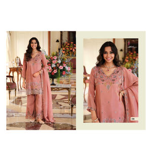 Ensemble Salwar en tissu scintillant de qualité supérieure avec broderie de perles, tenue de soirée ethnique élégante, ensemble prêt-à-porter de créateur pour femmes - Product Image 1