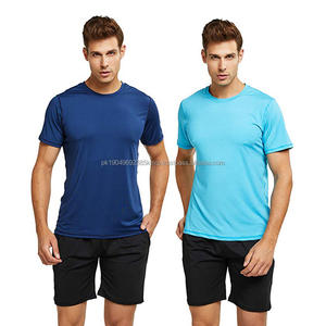 T-shirt de performance uni vierge en polyester 100% personnalisé pour hommes, vêtements de course fonctionnels, t-shirt à coupe ample à séchage rapide, t-shirt de sport - Product Image 1