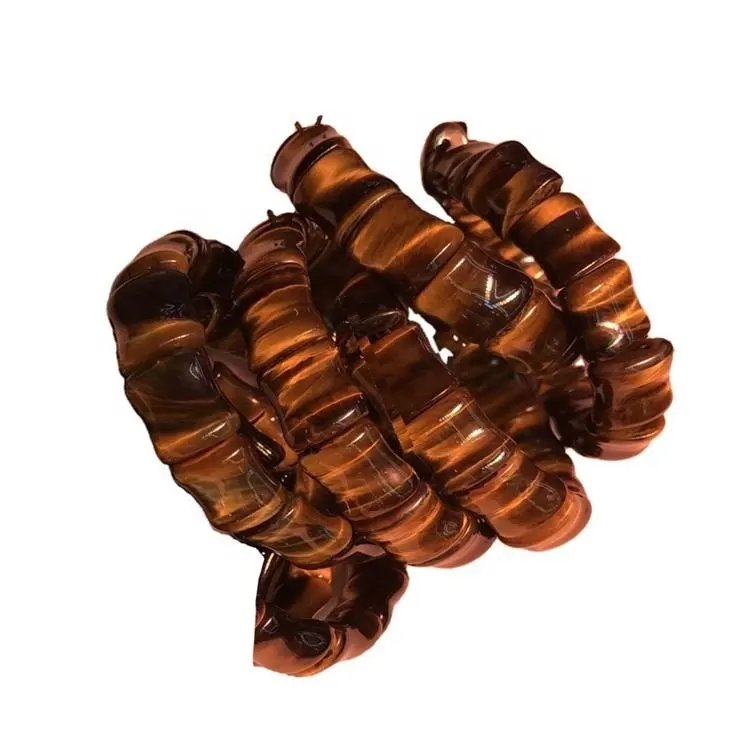 Natürlich Tiger Eye Fancy Cut Armreif Schmuck machen Großhandel Natural Tiger eye rundes Armband schöne Schnitzerei Ein Jade Armreif