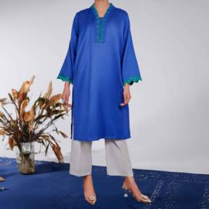 Camisa acrílica sólida PW3013 1 tela bordada - Product Image 4