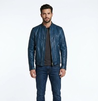 Blouson en cuir chaud pour homme, style universitaire, décontracté, avec fermeture éclair, épais, avec empiècements et patchwork, type bomber, pour motard et course
