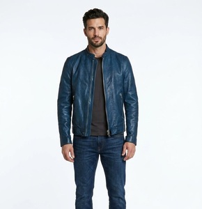Men's Warm Leather Varsity <b>Jacket</b> Casual Zipper Thickening Stitching <b>Patchwork</b> Bomber Biker racing leather <b>jacket</b> for Men - Product Image 6