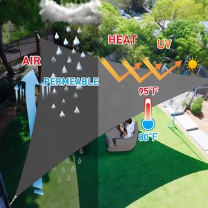 Voile d'ombrage triangulaire de 12 pieds pour jardins et patios extérieurs (HDPE gris foncé) - Product Image 6