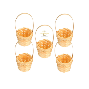Panier en bambou naturel VietChoice, léger, durable, écologique, avec taille et logo personnalisés, vente en gros - Product Image 1