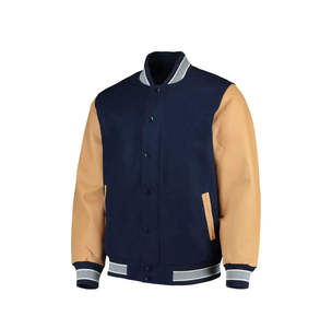 Veste universitaire pour hommes et femmes, broderie en chenille, manches en cuir, veste universitaire personnalisée avec lettres, veste de baseball - Product Image 3