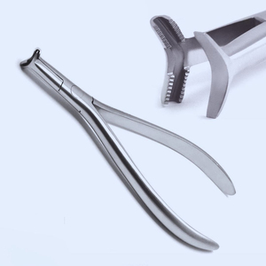 Pince orthodontique manuelle droite et courbée en acier inoxydable de haute qualité, à pointe dentelée, instruments dentaires de qualité Classe II - Product Image 1