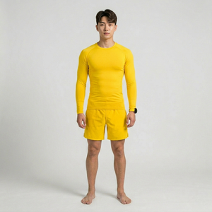 เสื้อแรชการ์ดแขนยาวสำหรับผู้ชาย ป้องกันรังสียูวี 50+ ผลิตจากวัสดุรักษ์โลก แห้งเร็ว เหมาะสำหรับกีฬาและการฝึกซ้อม - Product Image 1