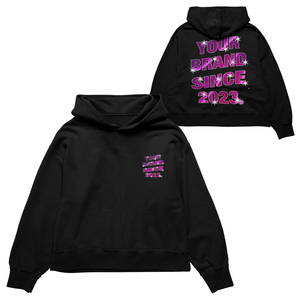 เสื้อฮู้ดดี้ทรงหลวมสำหรับผู้ชาย พิมพ์ลายกราฟิก สไตล์สตรีทแวร์ สีดำ ผ้าฝ้ายฟลีซ 350 GSM มีกระเป๋า ดีไซน์สำหรับฤดูใบไม้ร่วง - Product Image 1