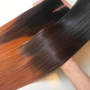 Largo Ombre quemado naranja SDD hueso recto vietnamita extensión de cabello humano cutícula alineada suministro de fábrica precio al por mayor S - Product Image 1