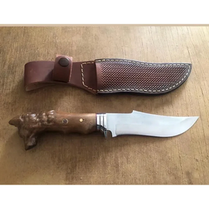 Couteau de chasse Bowie traditionnel fait main en acier au carbone LEGACY BLADES, lame fixe, manche en cuir, couteau d'extérieur, vente en gros - Product Image 2