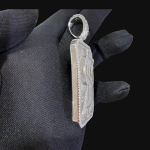 Pendentif Dollar de Luxe en Moissanite et Diamant, Coupe Baguette et Ronde, en Argent 925, entièrement serti de pierres, Collier Éclatant, Bijoux Fins et Audacieux - Product Image 4