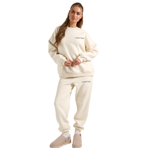 Women Fleece Pullover Hoodie Tracksuit Set Relaxed Jogger <b>Trousers</b> Oversized Fit Kangaroo Pocket Casual Winter Two Piece Outfit - Product Image 1