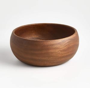 Bol de service Mangowood 10,5 pouces en bois d'acacia, design de luxe écologique, pour salades de fruits, collations, chips, usage festif, mélangeur en bois - Product Image 1