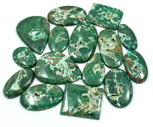 High Quality Loose Natural Australian Malachite Druzy Gemstone Mix Shape Cabochon Green for Jewelry Making Wholesale Gems - Product Image 1
