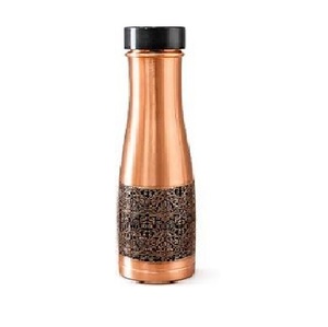 Handmade <b>Plain</b> Copper <b>Water</b> <b>Bottle</b> With Lid Portable Drinkware Minimalist Design Travel Use - Product Image 3