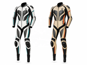 Traje de Motocicleta de Cuero de Una Pieza Ventilado para Carretera |   Negro, Blanco y Verde Azulado |   Fabricante OEM ODM |   Diseño de Calidad Premium | - Product Image 5