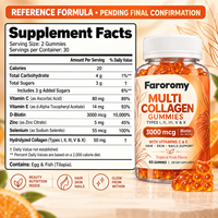 Gummies multi-collagène OEM avec biotine, vitamine C et vitamine E, 60 unités, complément alimentaire à croquer pour le soutien de la beauté