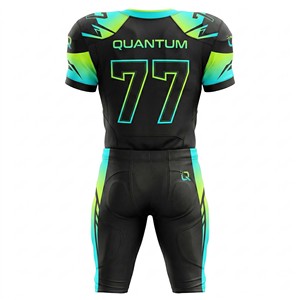 Custom Wholesale Men's American Football Uniform Set Breathable Sublimated <b>Mesh</b> Jersey & Padded Pants Modern Esports Design - Product Image 2