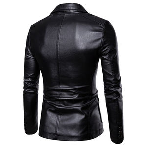 Veste en cuir PU pour homme Liu Ming 2025, nouvelle arrivée, style classique décontracté, blazer pour moto et mode - Product Image 4