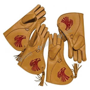 Guantes de Cetrería 100% Cuero al por Mayor, Guantes de Seguridad para el Manejo de Aves, Guantes de Caza de Águilas Hechos de Cuero - Product Image 4