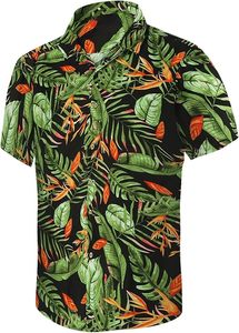 <b>Men</b>’s Summer Holiday <b>Shirt</b> Short Sleeve Button Down Tropical Print Casual <b>Shirt</b> - Product Image 2