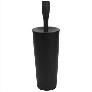 Support de brosse WC professionnel en acier inoxydable noir mat double, léger, écologique, design moderne, double perforation - Product Image 2